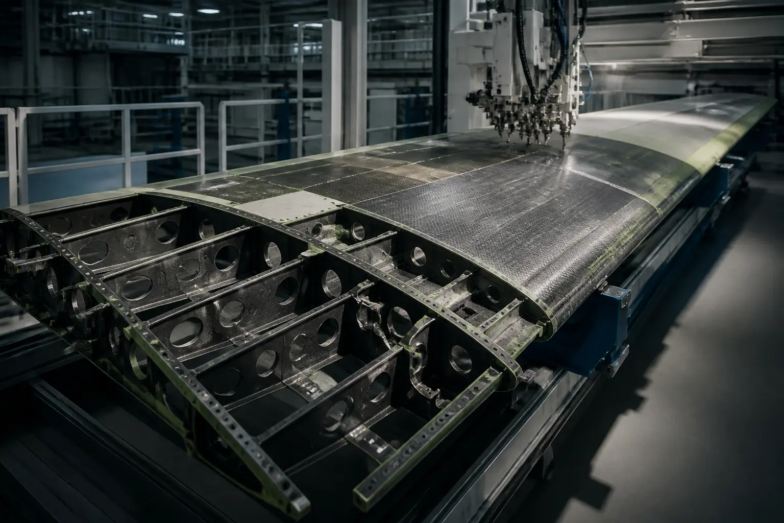 Виробництво крила літака на заводі Airbus