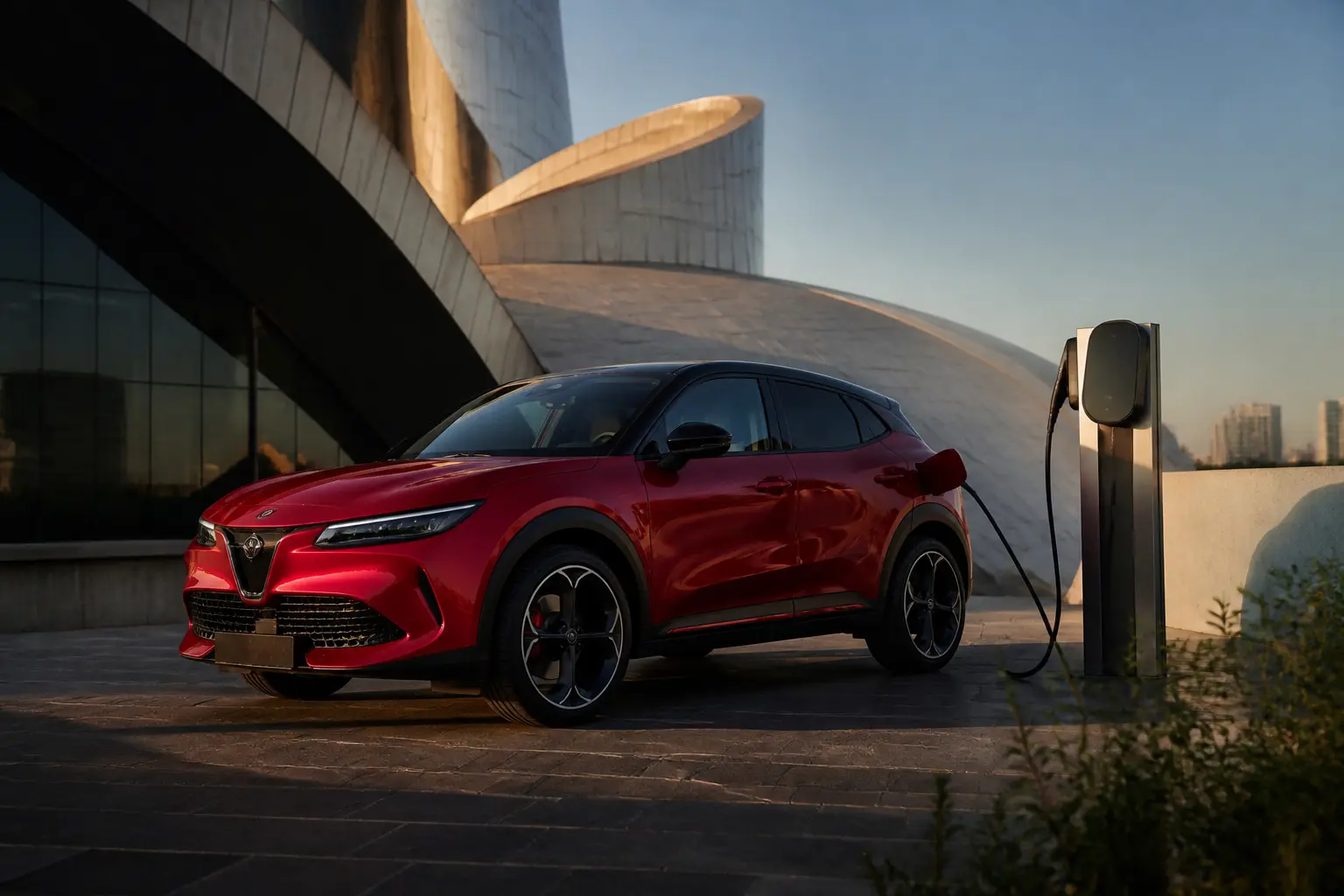 Електричний Alfa Romeo Junior на зарядній станції