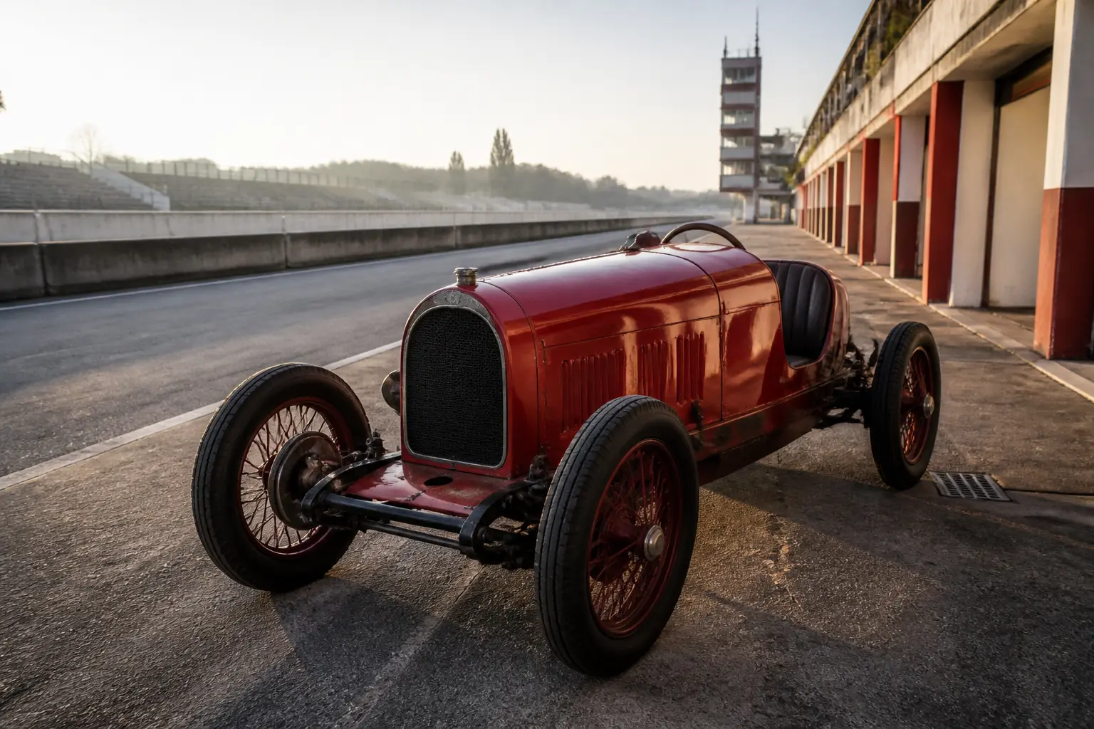 Історичний гоночний автомобіль Alfa Romeo на старовинній трасі