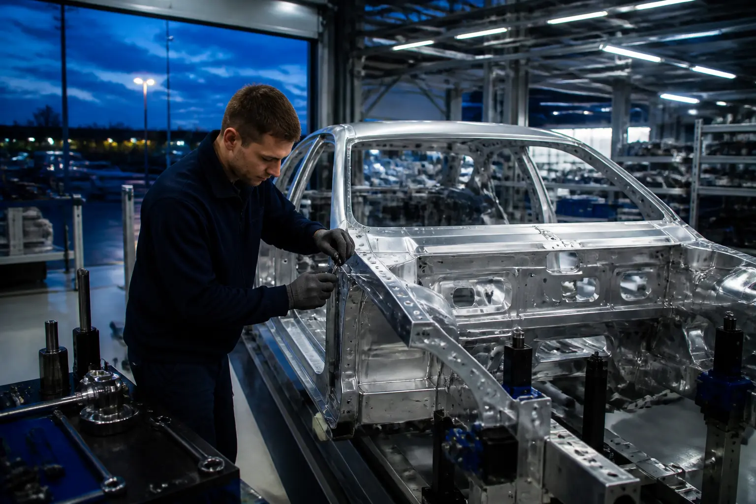 Ручне складання алюмінієвого шасі Alpine на заводі в Дьєппі