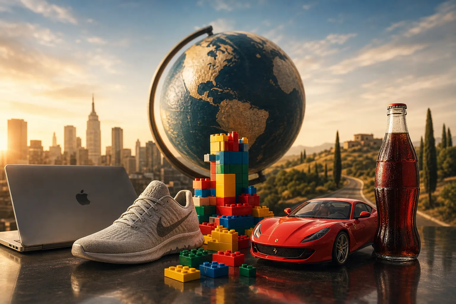 Бренди-символи: Apple, Nike, LEGO, Ferrari, Coca-Cola