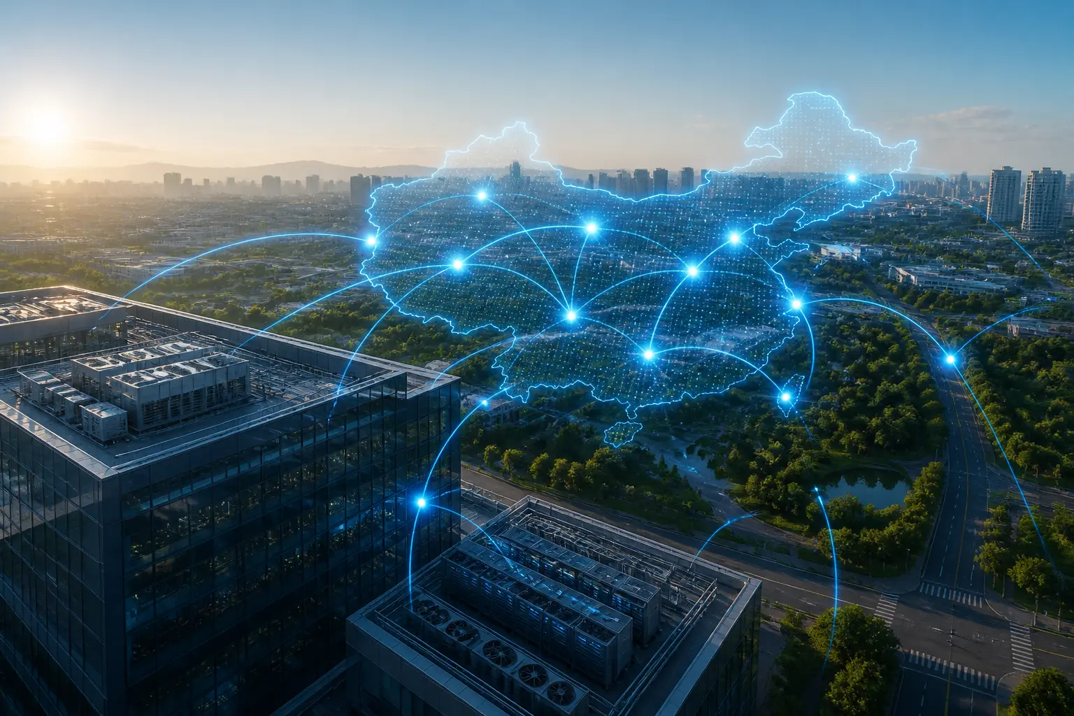 Абстрактна візуалізація хмарних AI-сервісів