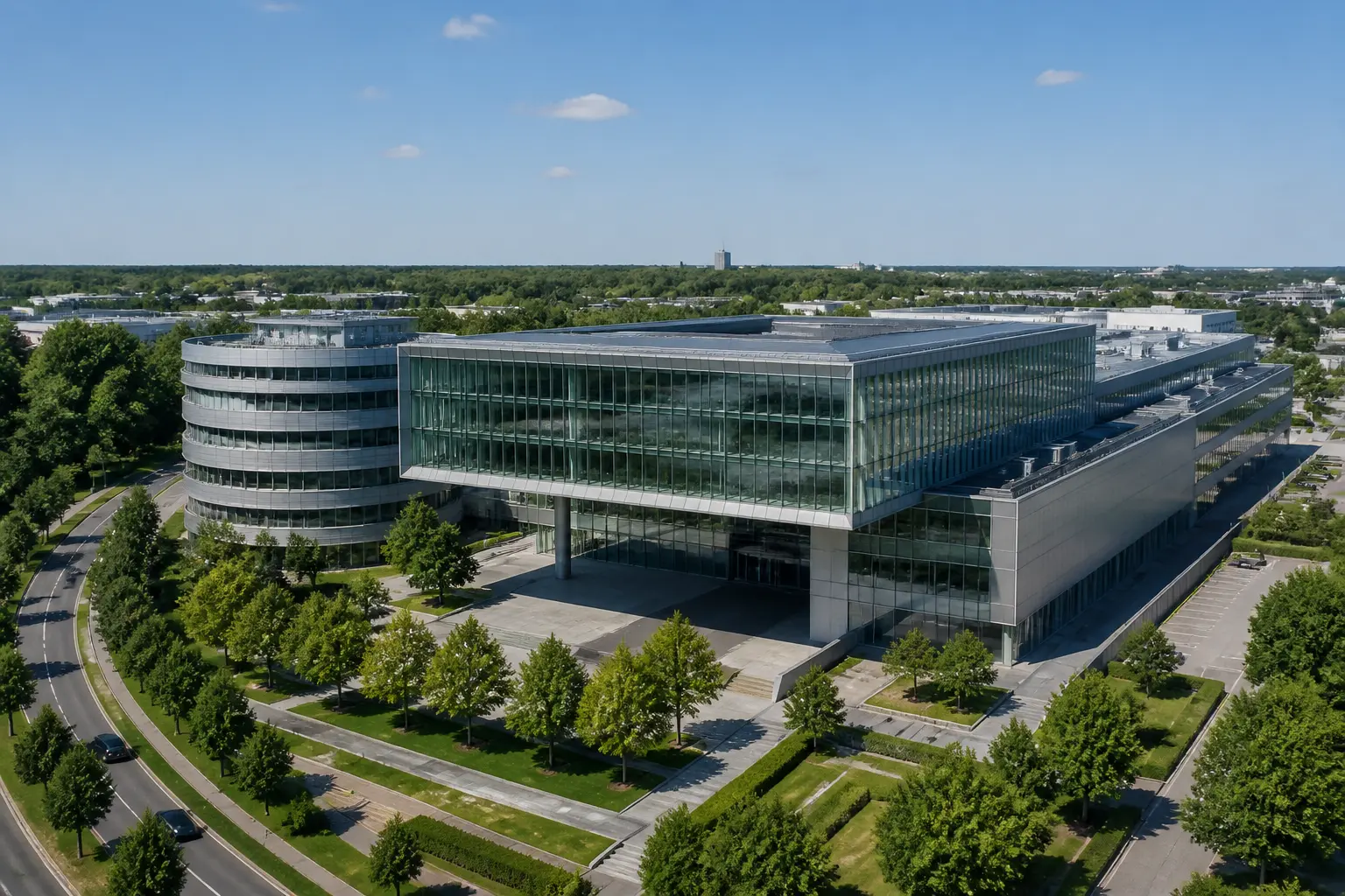 Современное здание штаб-квартиры BMW Group в Мюнхене