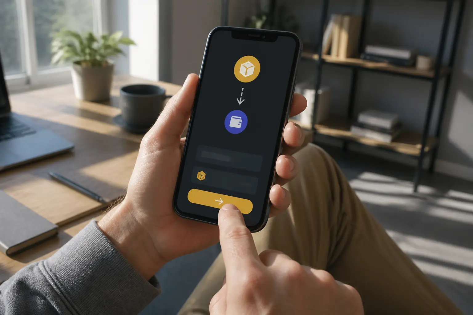 Смартфон с криптокошельком для работы с BNB Chain