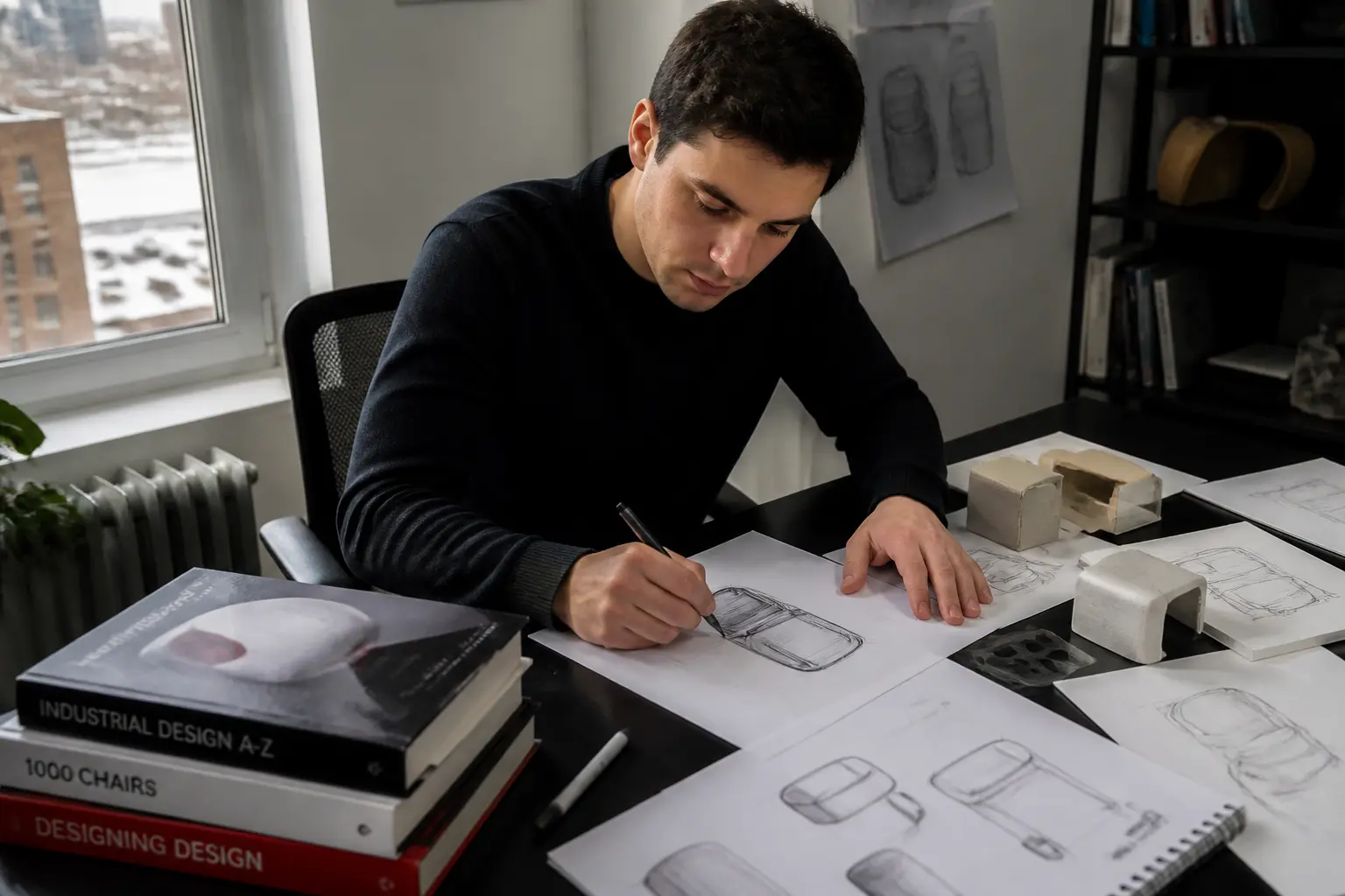 Молодий Brian Chesky займається дизайном у домашній майстерні