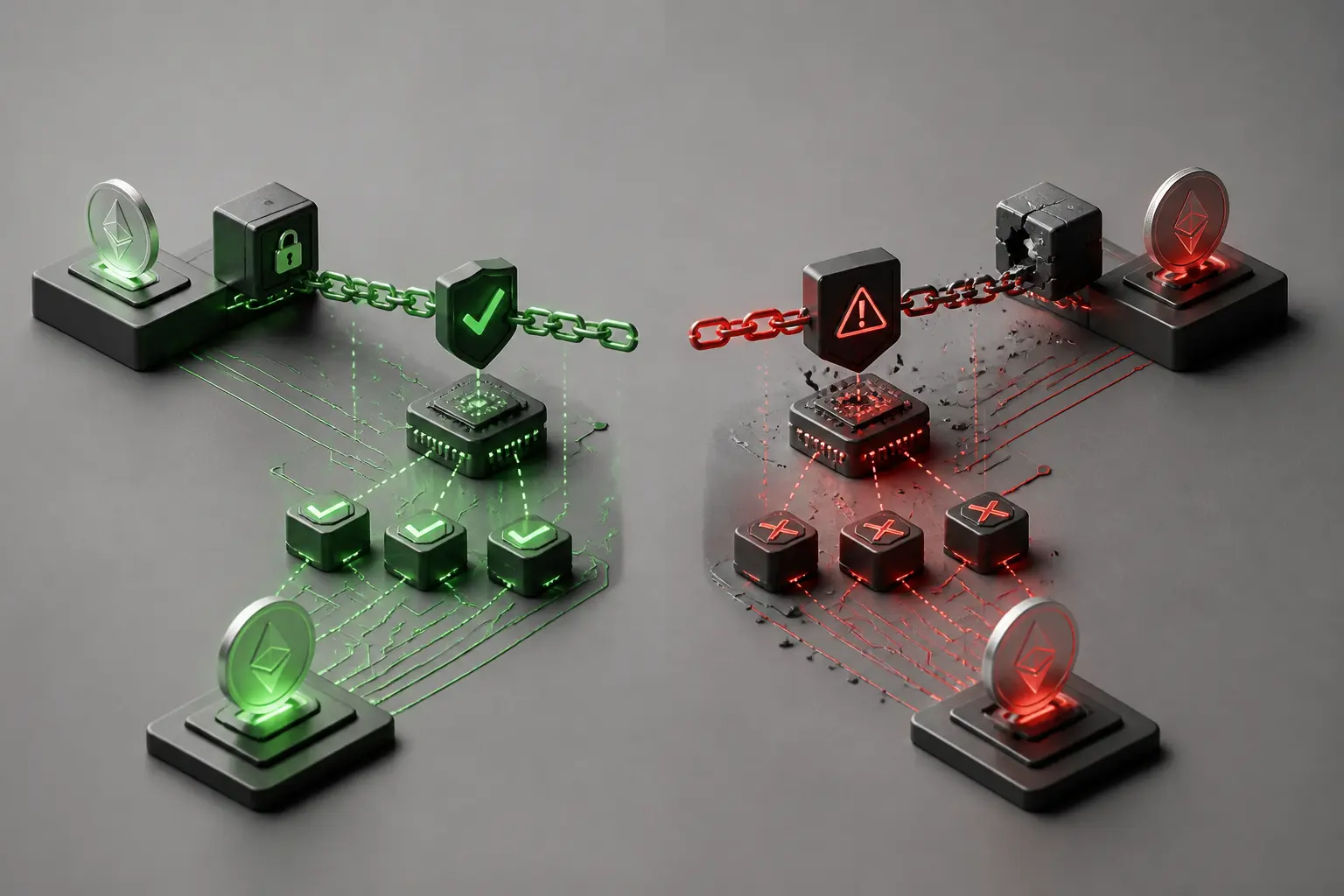 Умовне порівняння підтвердженої та небезпечної міжмережевої операції