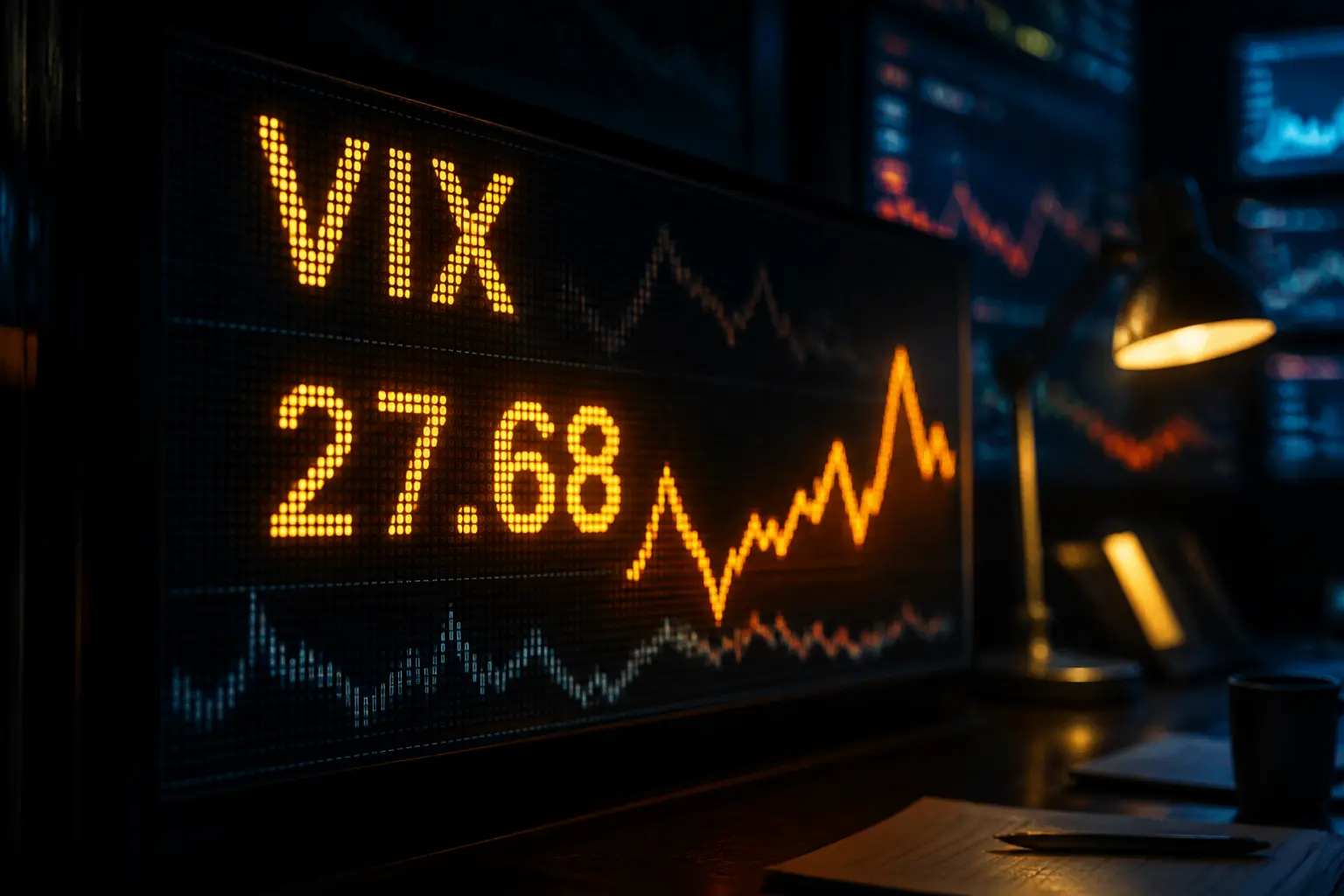 Индекс волатильности VIX на цифровом табло
