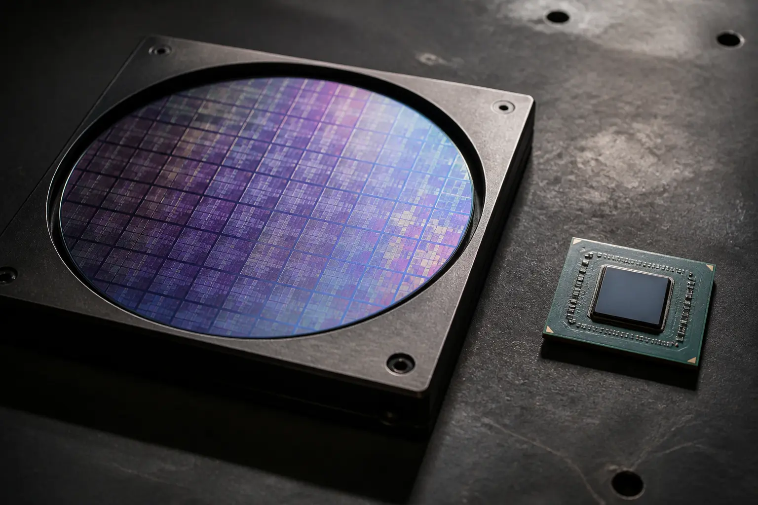 Порівняння великого wafer-scale процесора зі звичайним чипом GPU