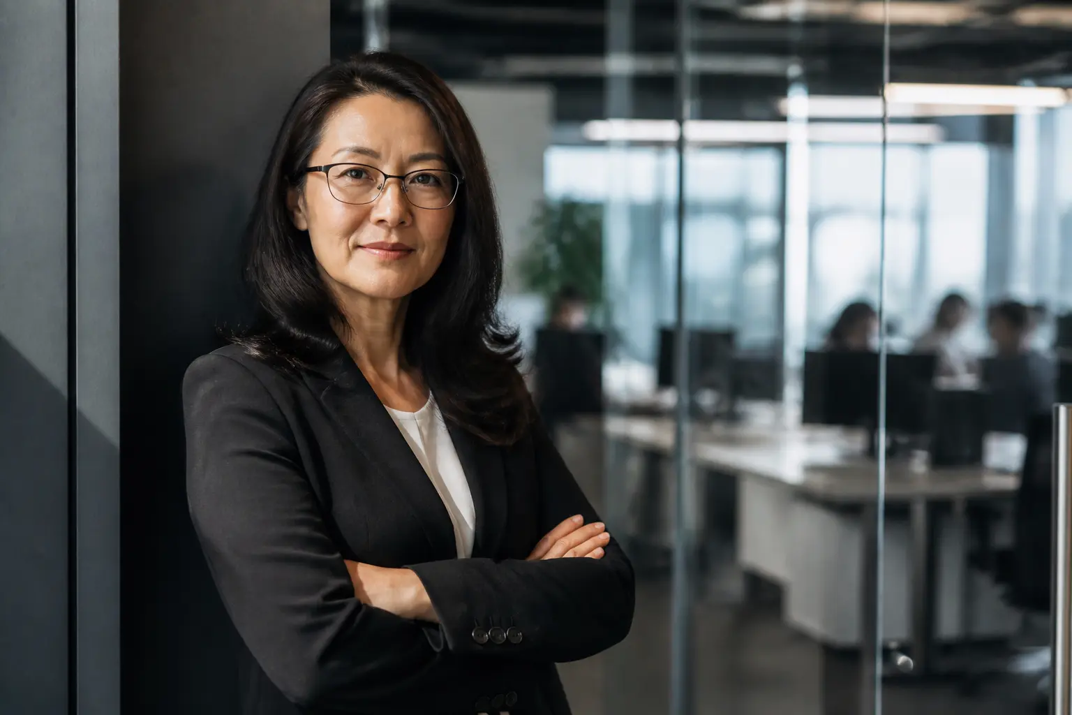 Cher Wang у сучасному технологічному офісі