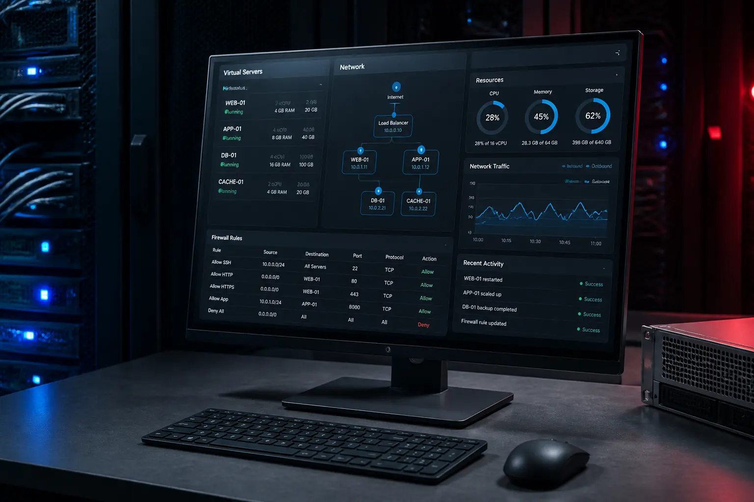 Розробник налаштовує віртуальну інфраструктуру IaaS
