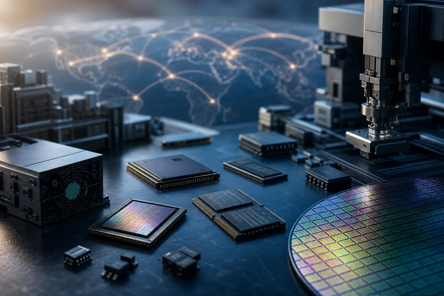 Виробники чипів за сегментами: design, foundry, memory, equipment