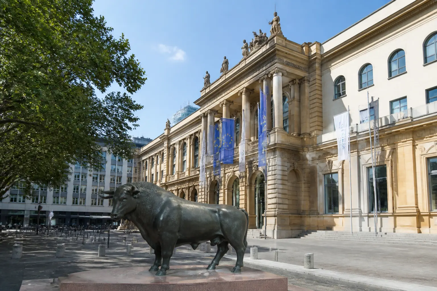 Концептуальна редакційна ілюстрація інфраструктури Deutsche Börse: deutsche borse