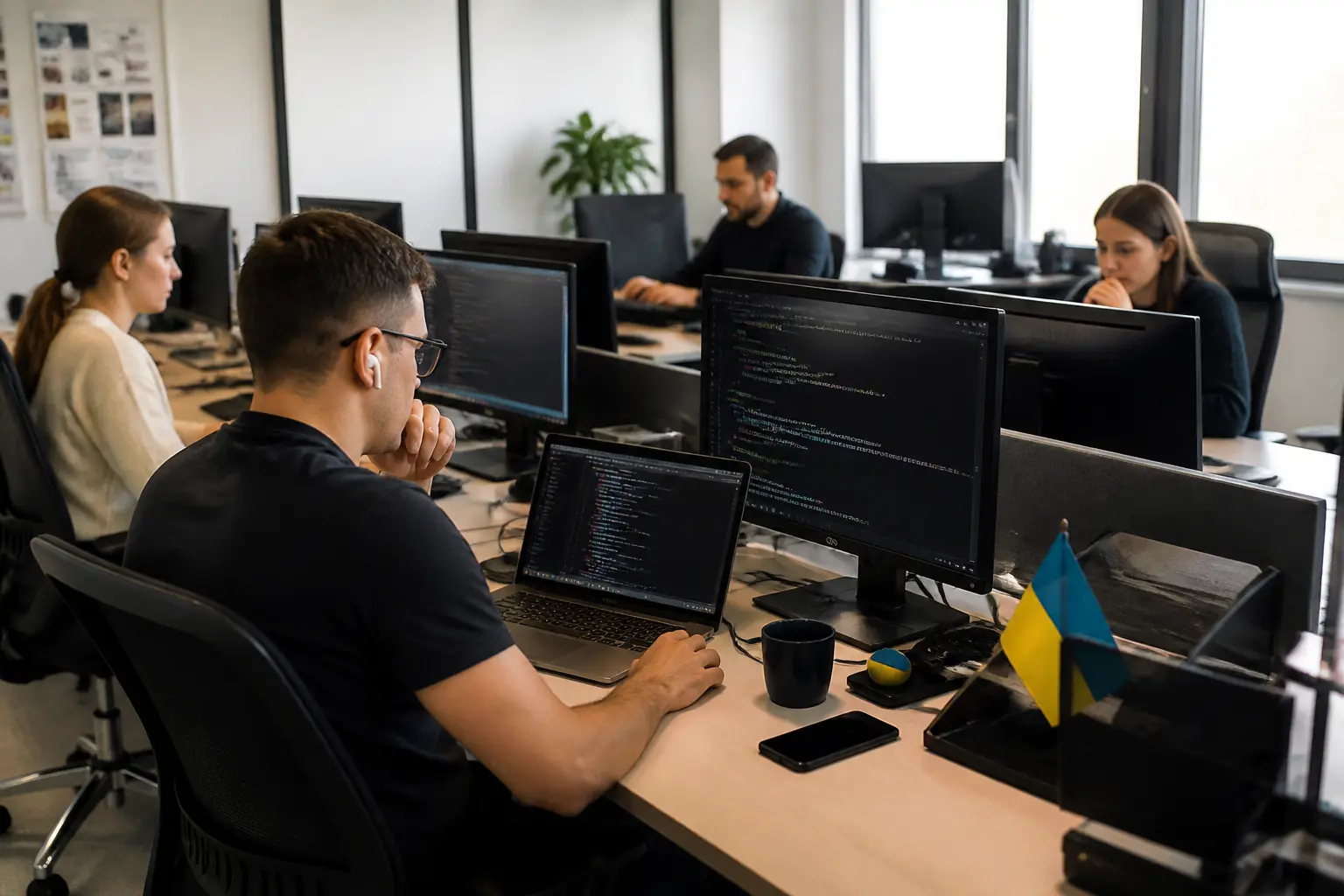 Команда разработчиков в офисе