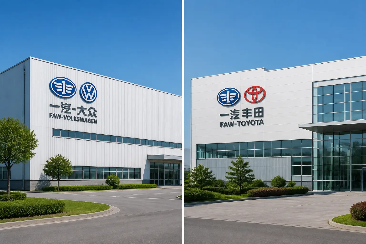 Заводы совместных предприятий FAW-Volkswagen и FAW-Toyota