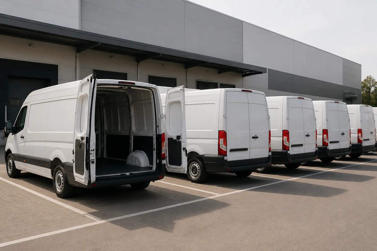 Парк коммерческих фургонов Ford Pro в логистическом центре