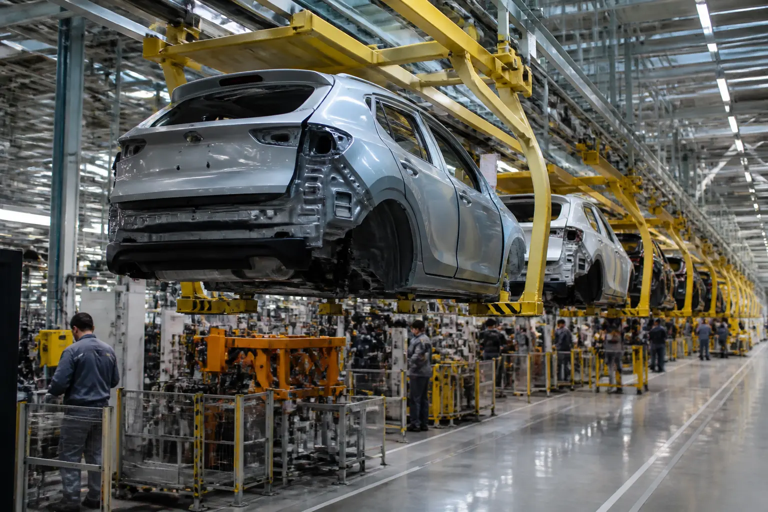 Конвеєрна лінія складання кросоверів на корейському заводі GM