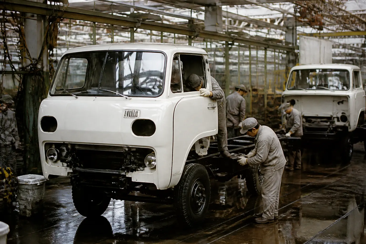 Исторический завод Hino в 1960-х годах: сборка грузовика