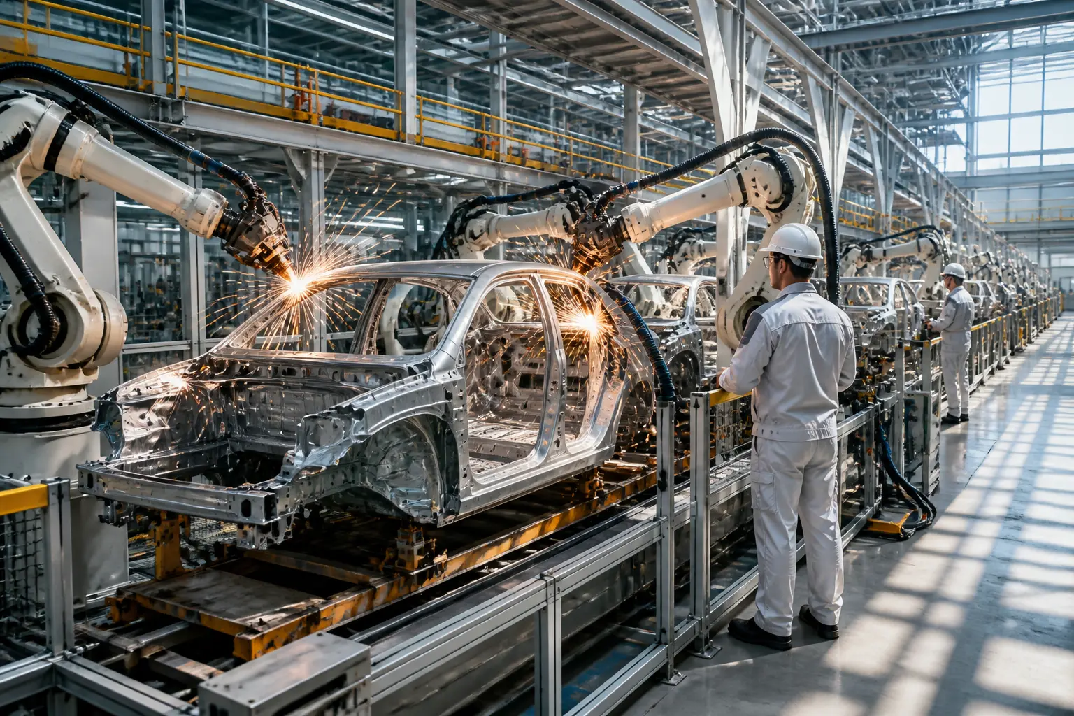 Роботизированная линия сборки на заводе Honda