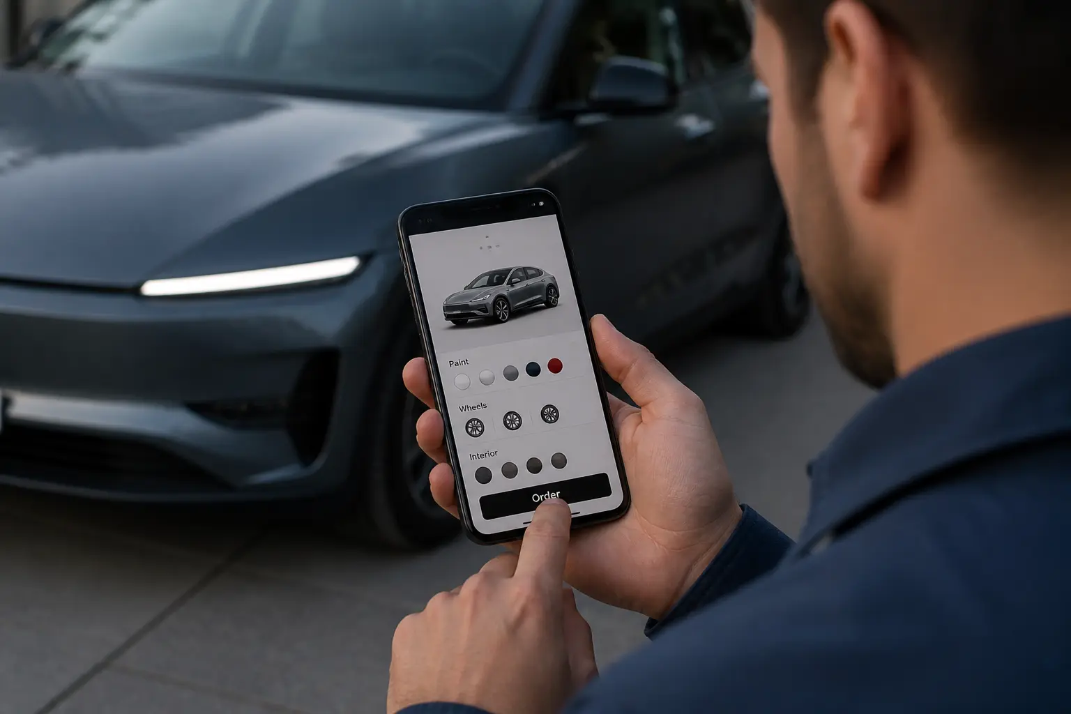 Онлайн-замовлення автомобіля Hyptec через мобільний додаток