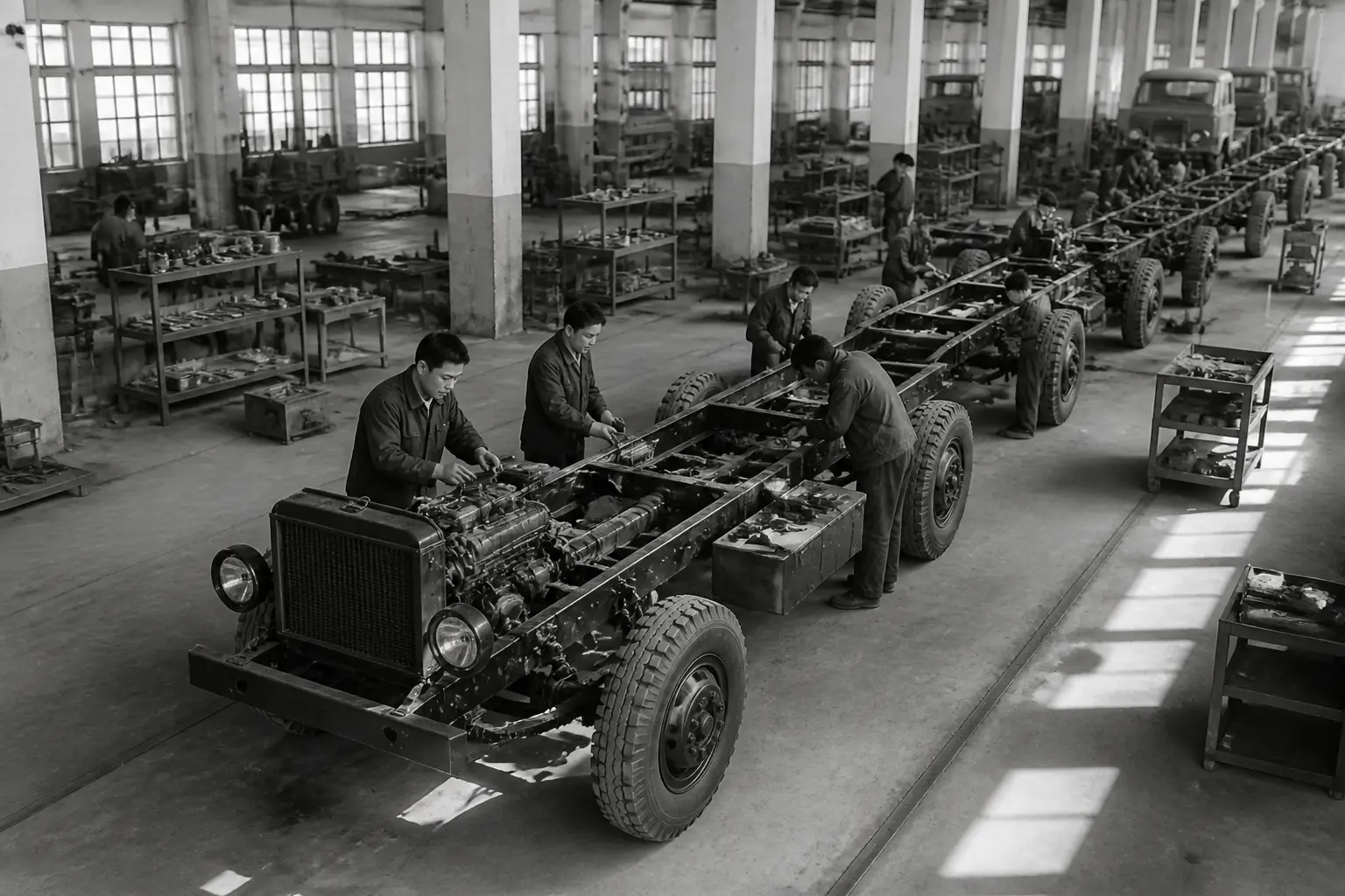 Історичний завод JAC Motors у Хефеї, складання вантажівок