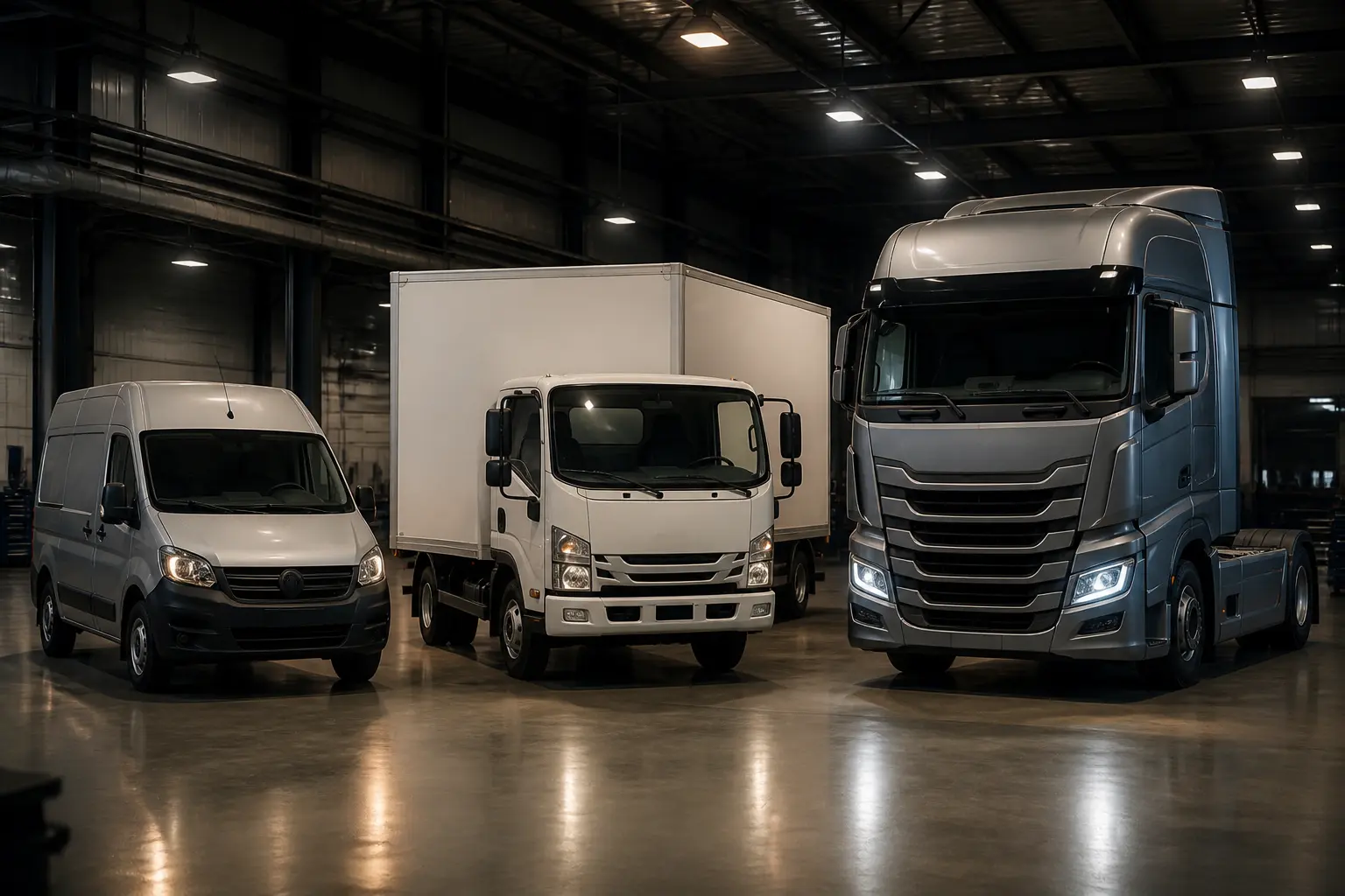 Різноманітний комерційний транспорт JAC: фургон, вантажівка, тягач