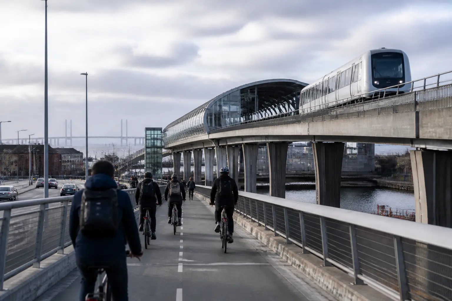 Велосипедисты, метро и мост Эресунн — транспорт Копенгагена