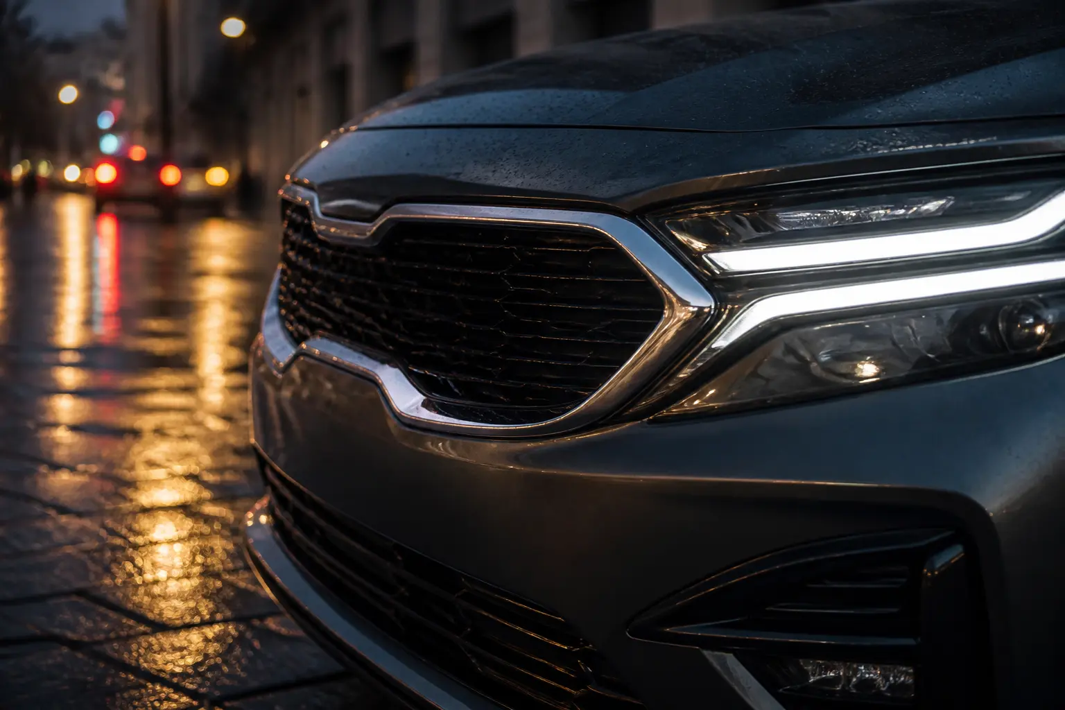 Фірмова решітка радіатора Kia 'тигровий ніс' зі світлодіодними фарами