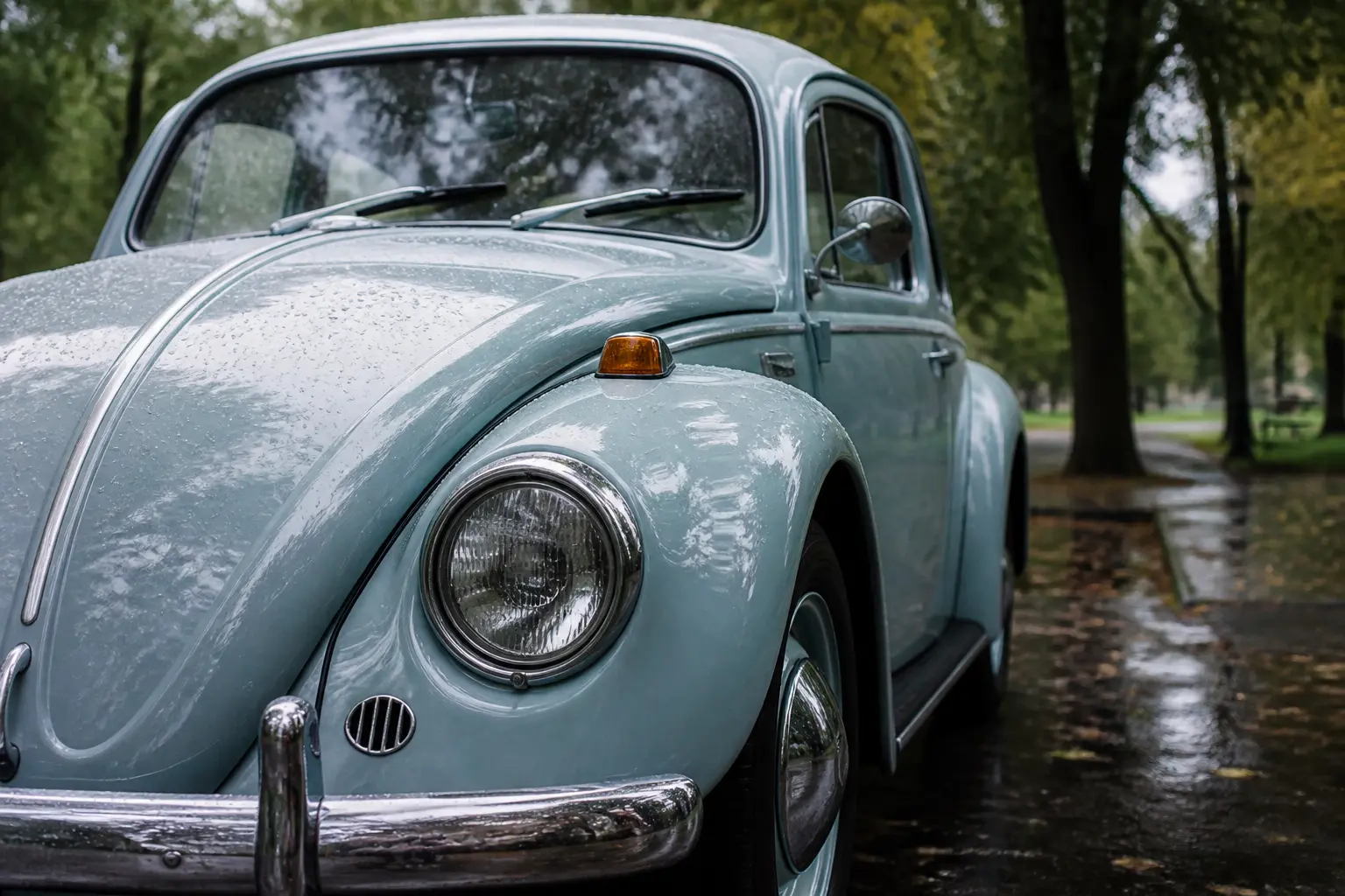 Класичний Volkswagen Beetle у парку