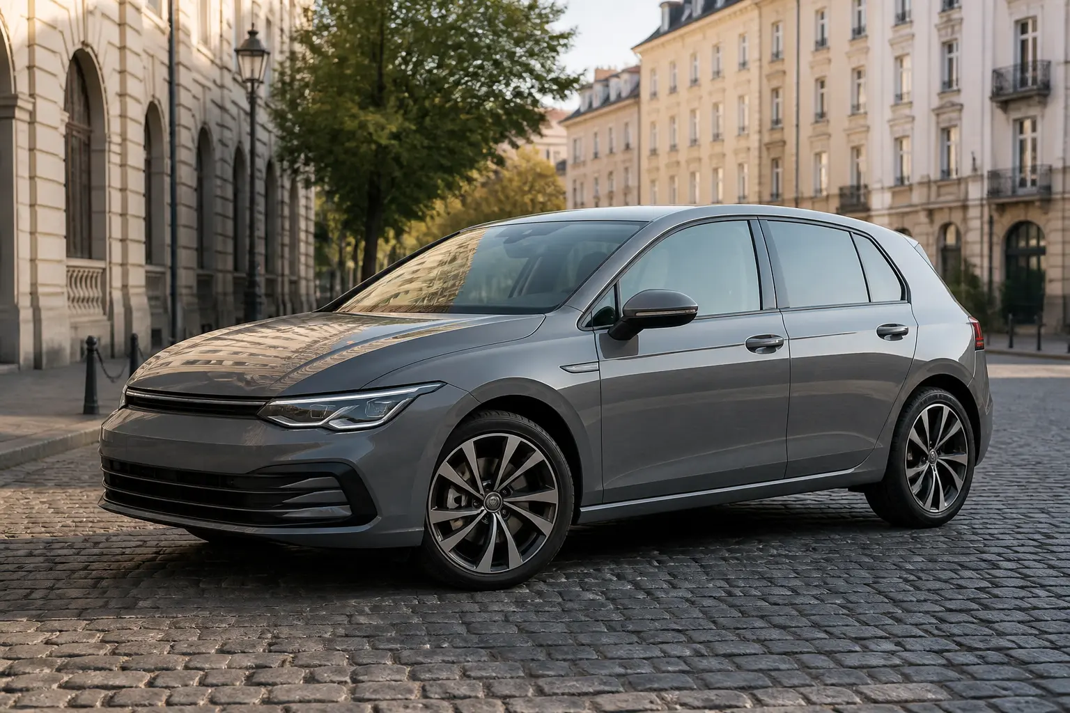 Сучасний Volkswagen Golf на вулиці міста