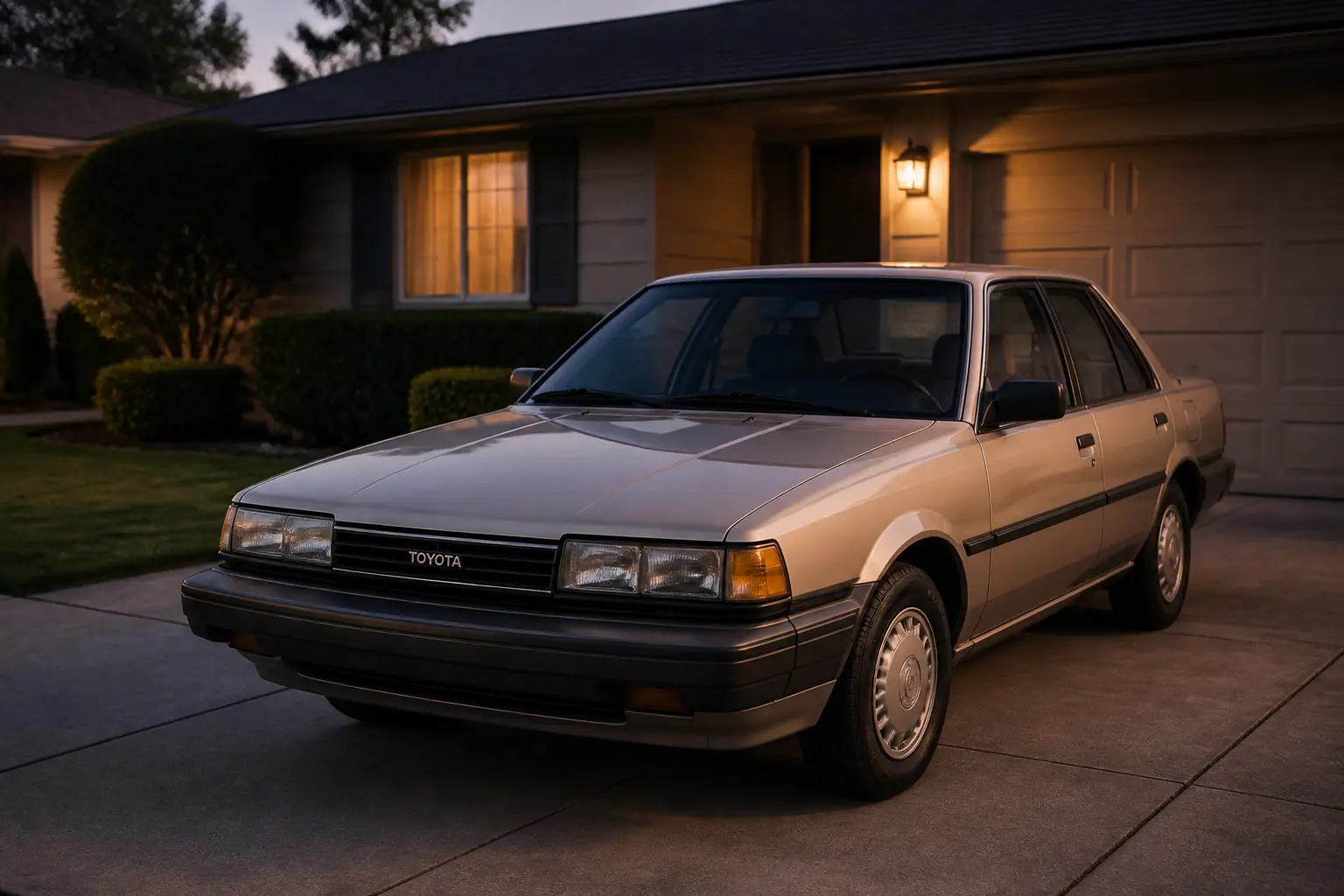 Toyota Camry1980-х годов на подъездной дорожке американского дома