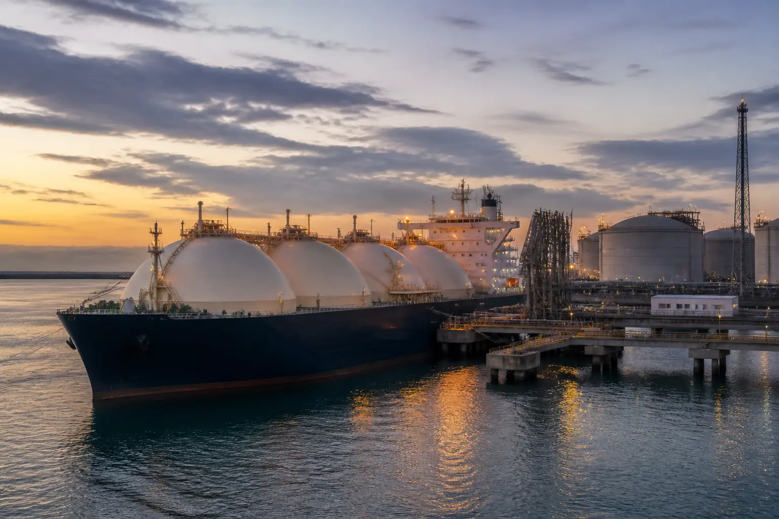 LNG-танкер біля термінала зрідженого газу