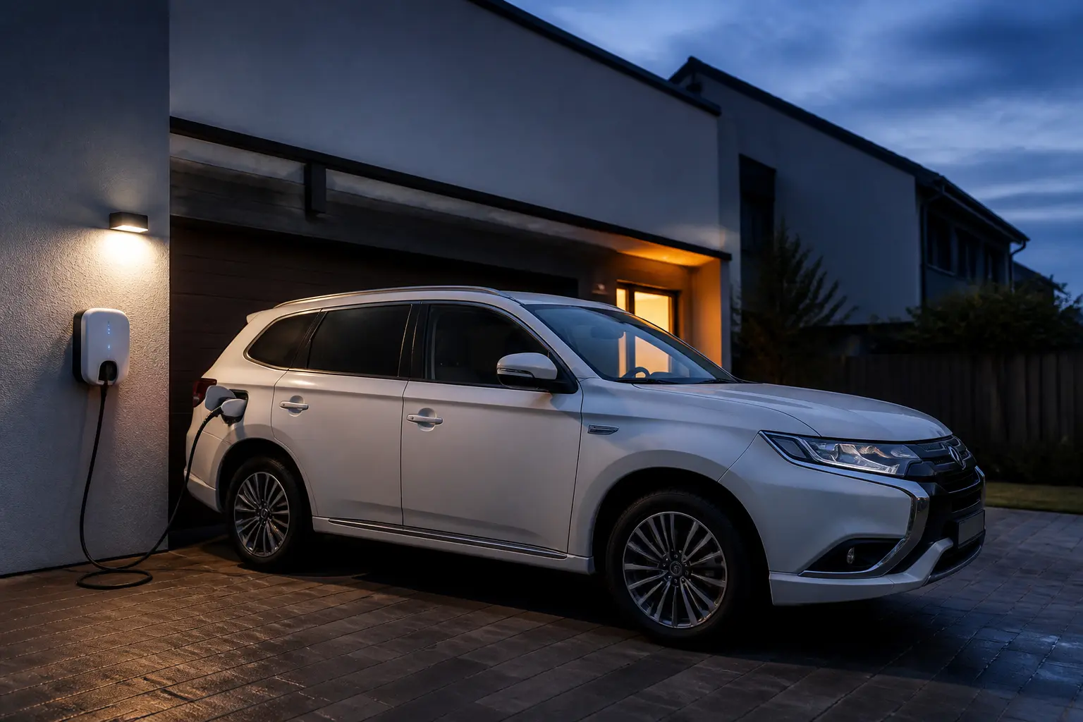 Mitsubishi Outlander PHEV заряжается дома