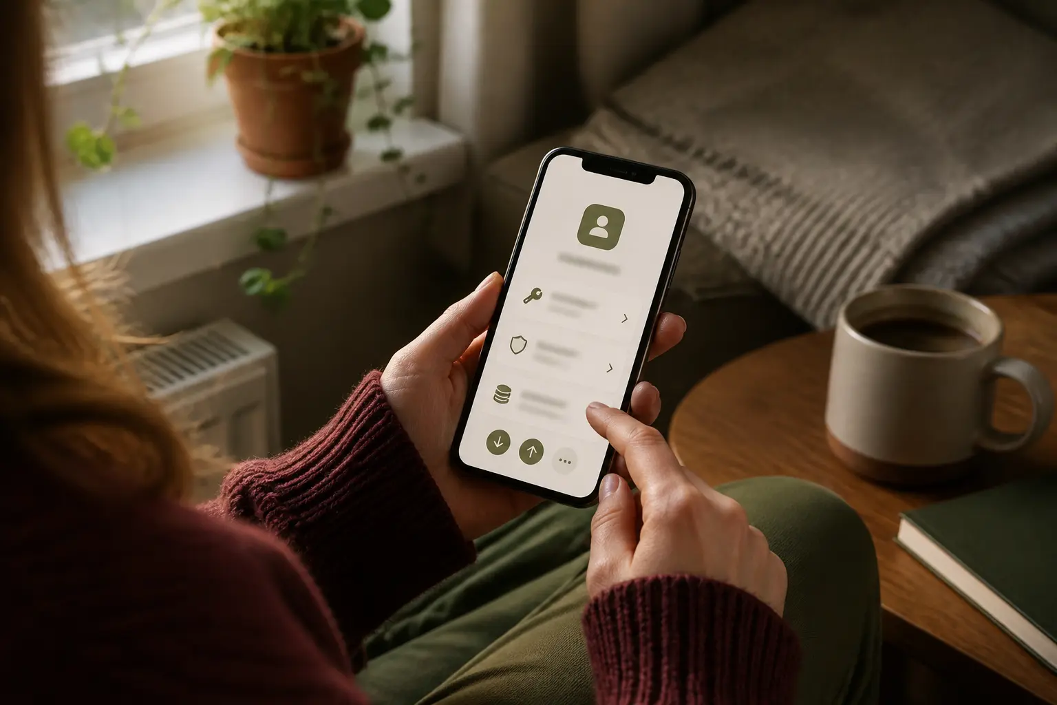 Человек пользуется криптокошельком с простым интерфейсом на смартфоне
