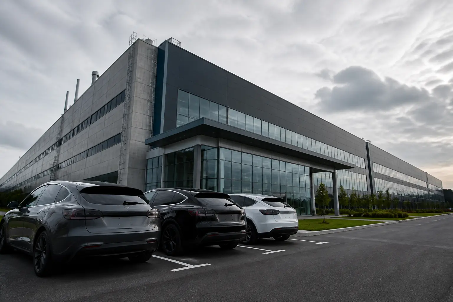 Здание гигафабрики Tesla в Шанхае