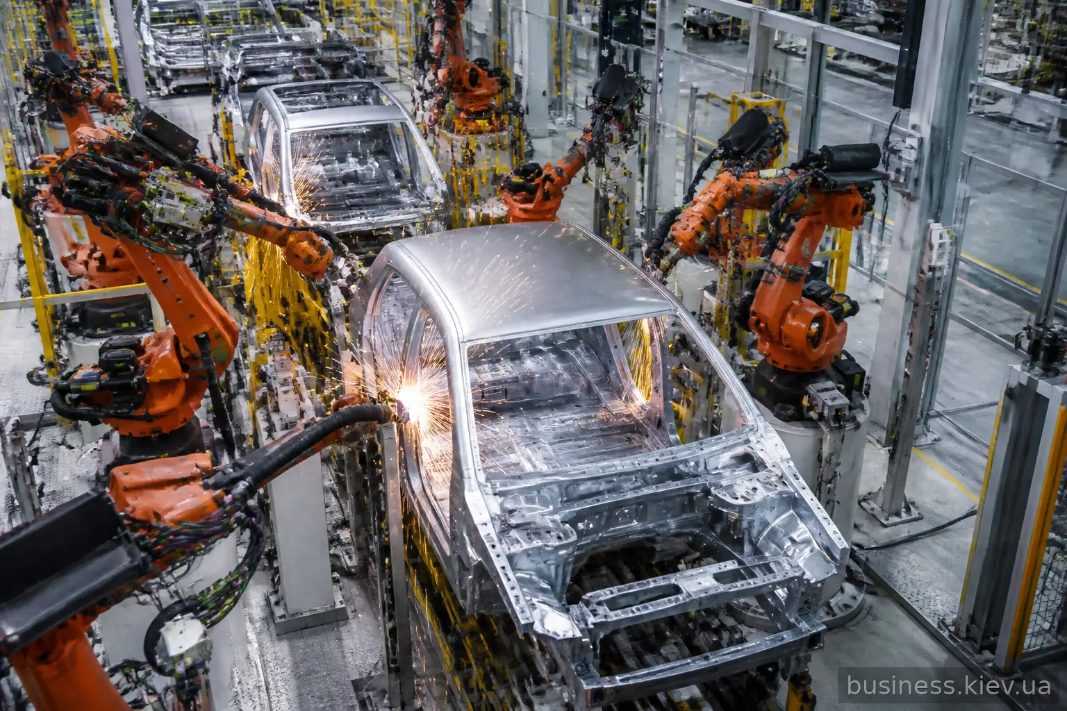 Роботизированная линия сборки кузовов на автомобильном заводе