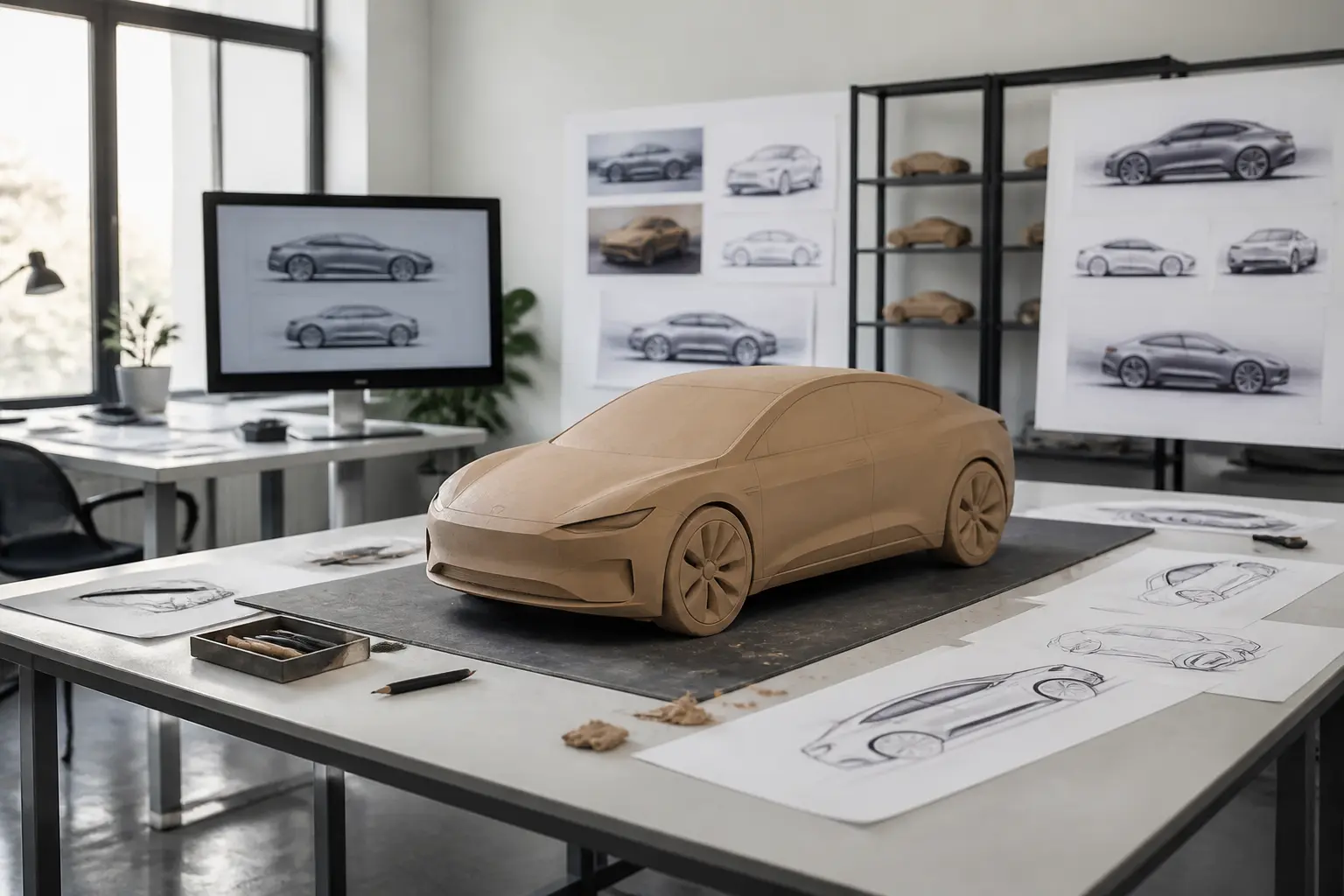 Дизайн-студія Polestar з макетом електромобіля