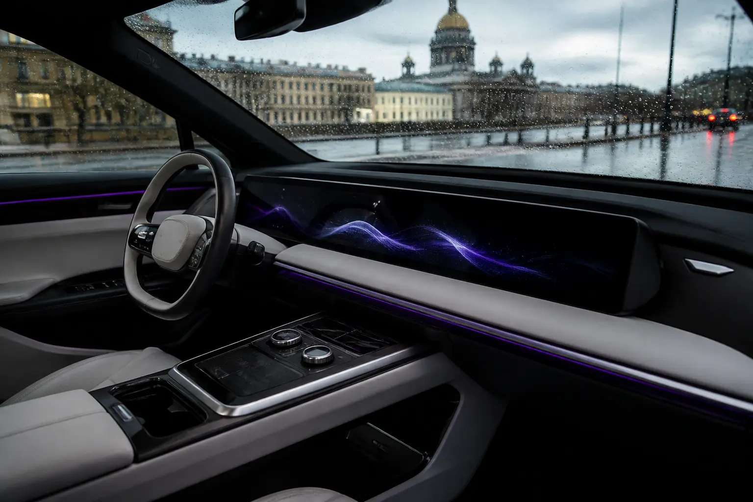 Интерьер автомобиля Roewe с цифровой приборной панелью