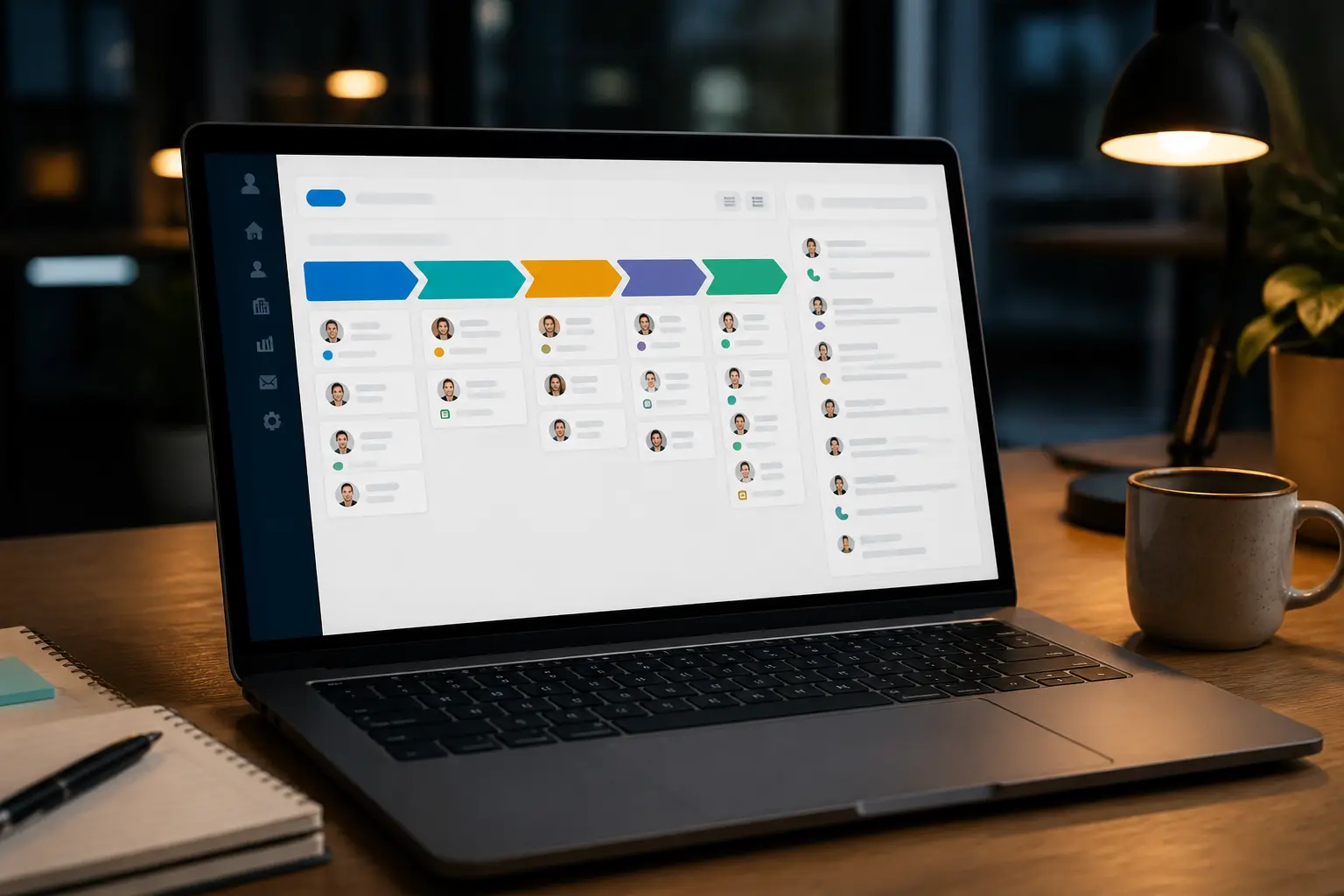 Облачная CRM-система Salesforce на экране ноутбука