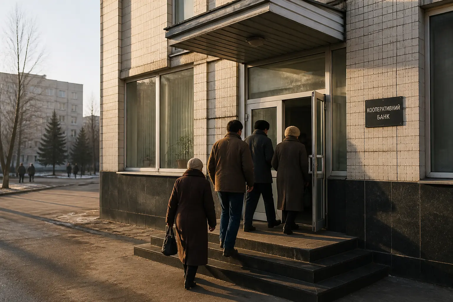 Фасад першого відділення ПриватБанку на початку 1990-х років у Дніпрі