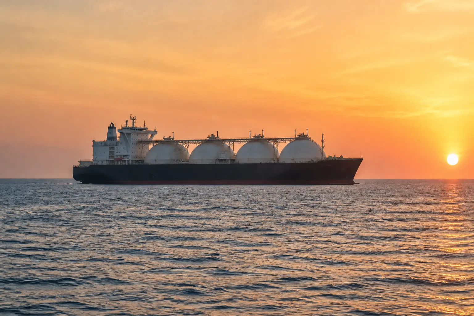Танкер для перевезення скрапленого газу в морі