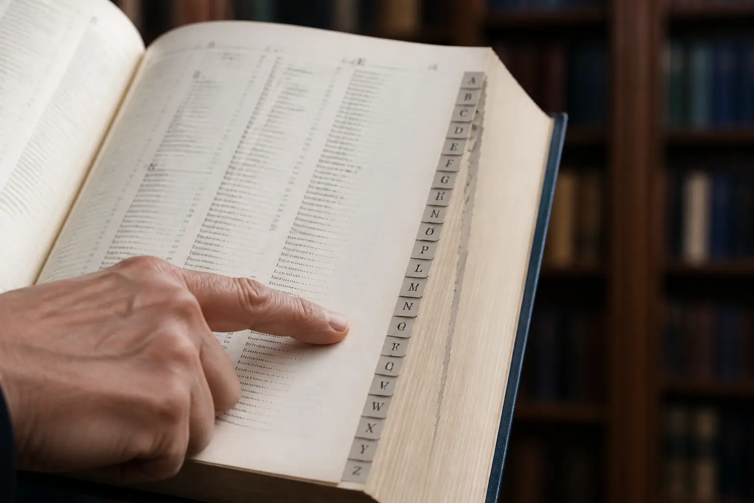Предметный указатель в конце книги — аналогия индекса в базе данных