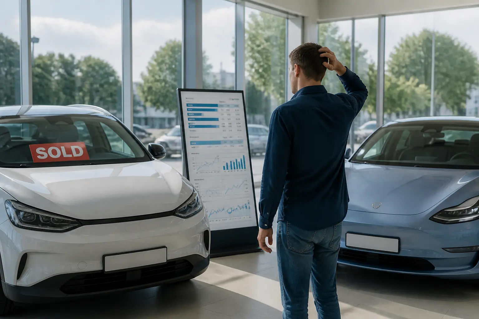 Порівняння продажів електромобілів у автосалоні