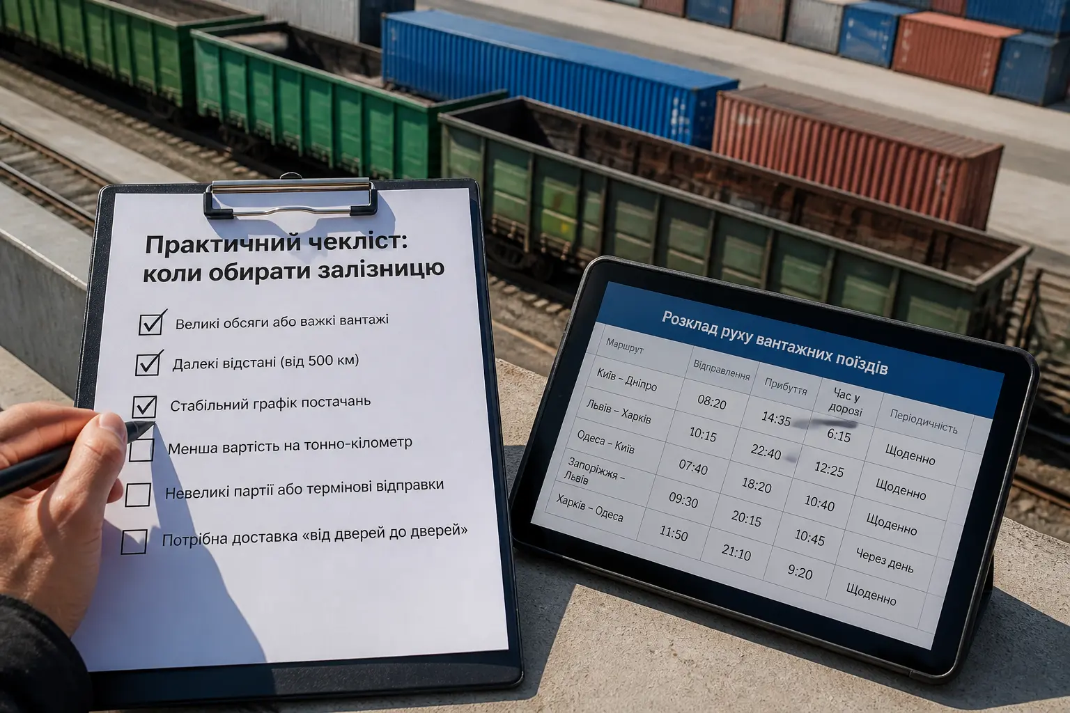 Чекліст логіста для вибору між залізничним та морським перевезенням