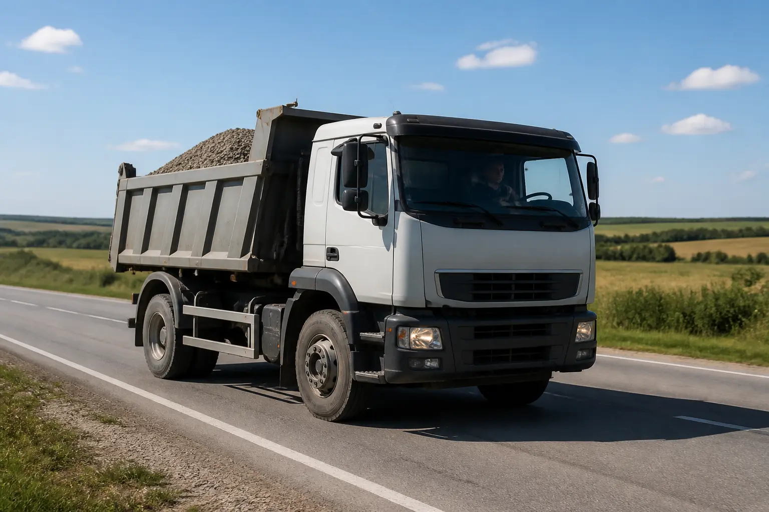 Самоскид на дорозі