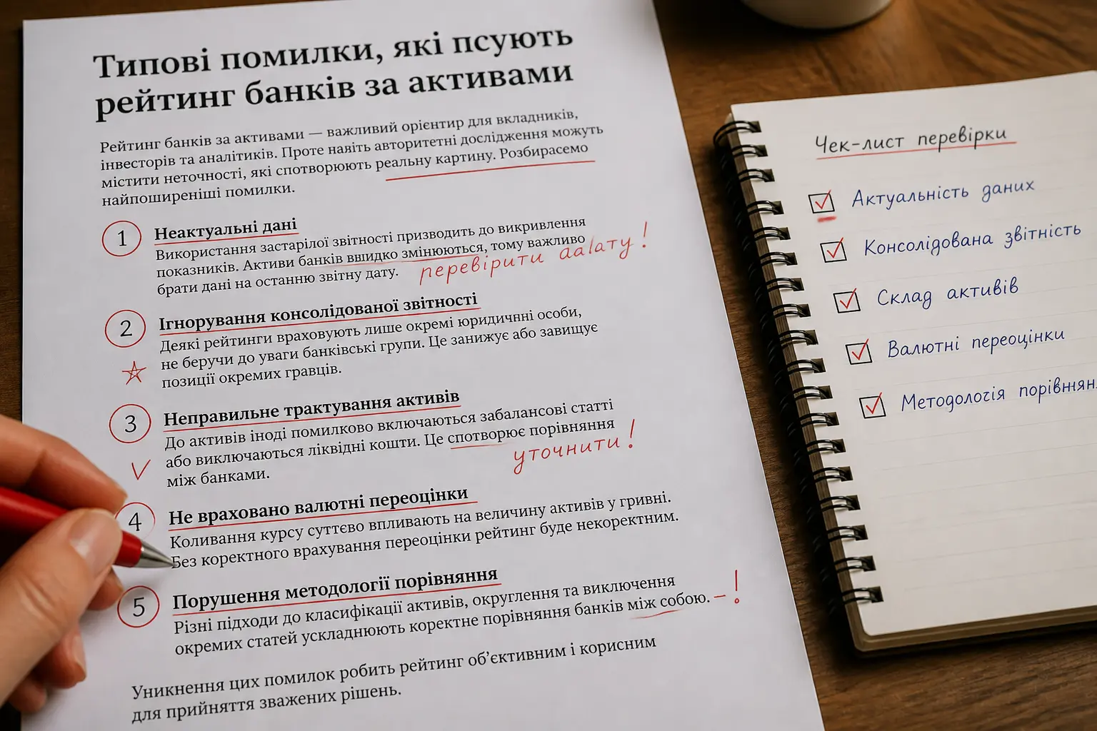 Проверка ошибок в рейтинге банков по активам перед публикацией