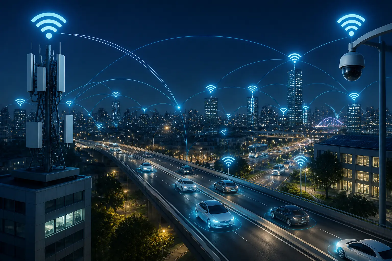 Майбутнє місто з мережами 5G та підключеними пристроями