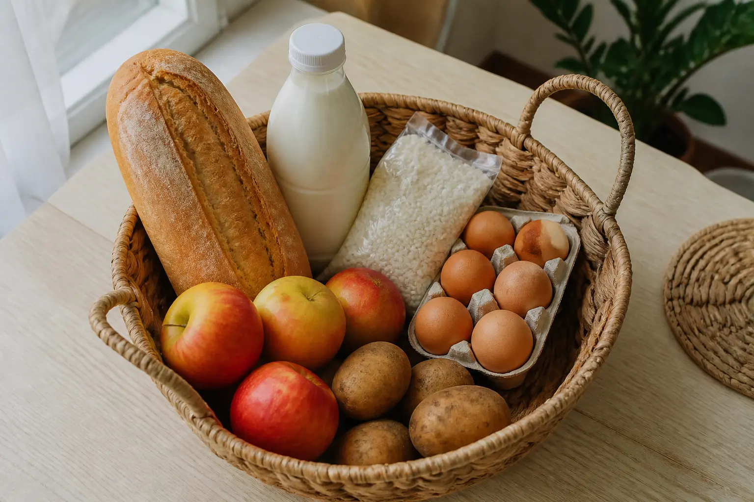 Кошик із повсякденними продуктами
