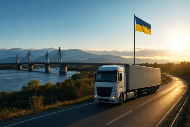 Умовна ілюстрація вантажівки на мосту, не конкретний маршрут