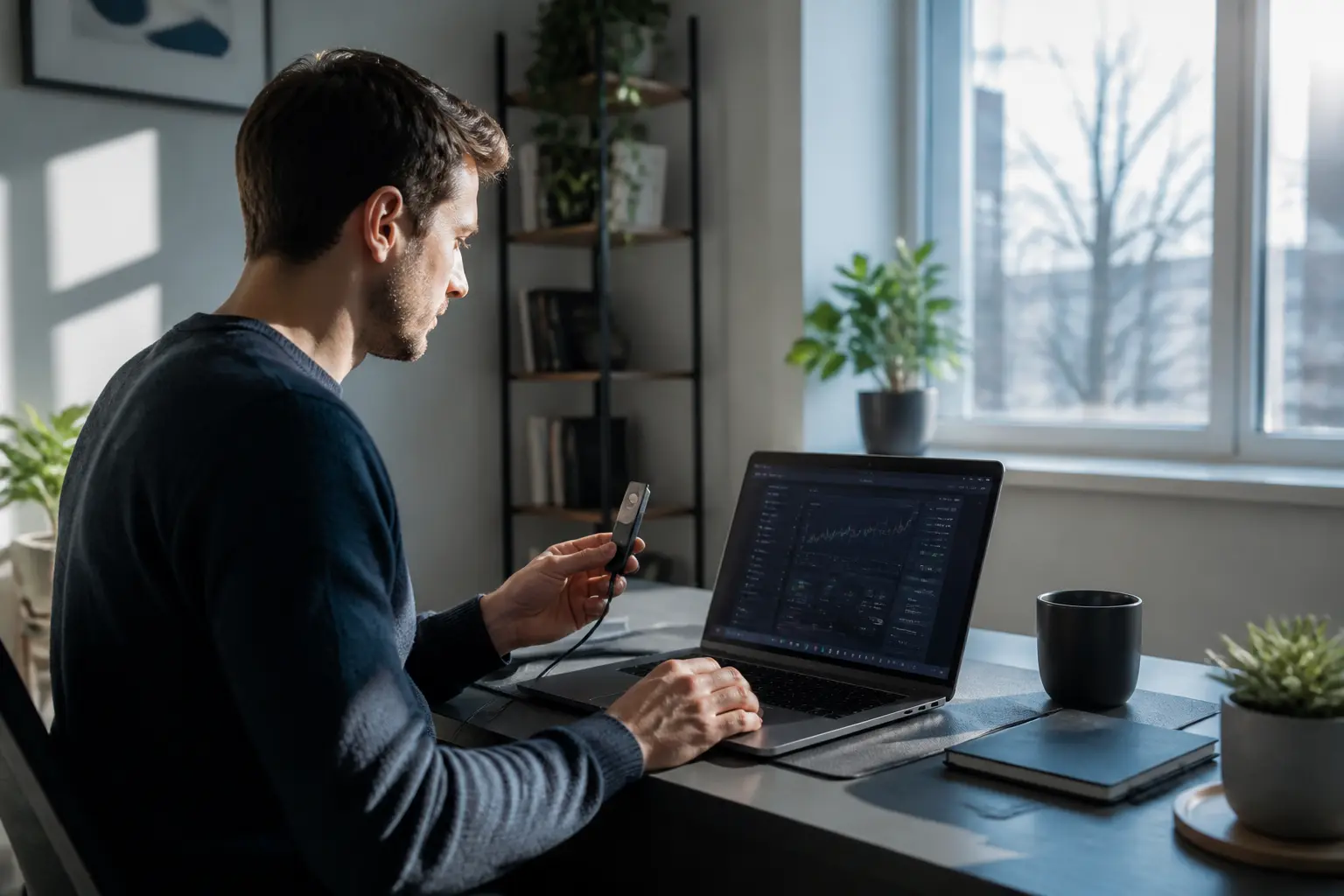 Людина перевіряє транзакцію на DEX перед підтвердженням