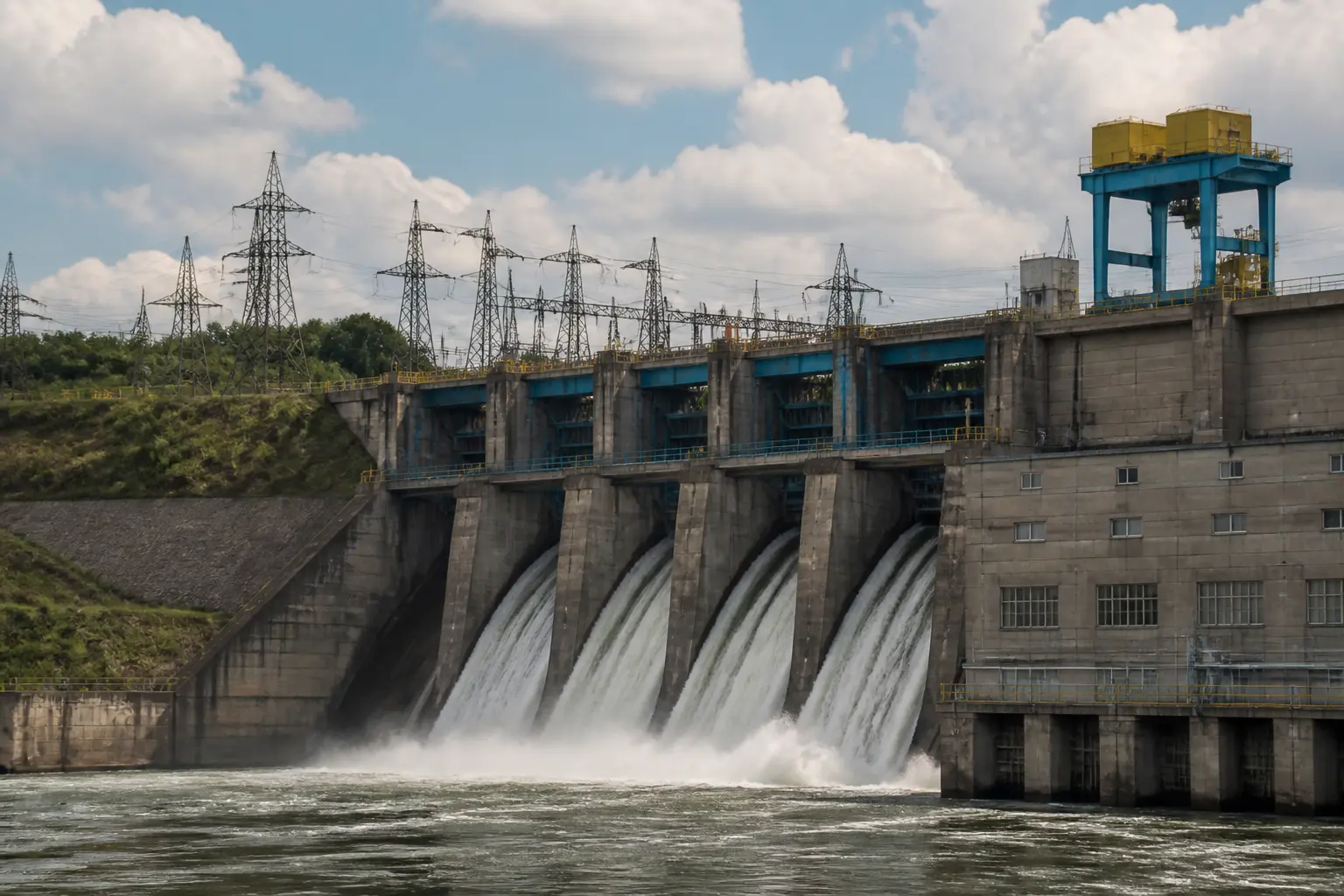 Гребля гідроелектростанції з водосховищем